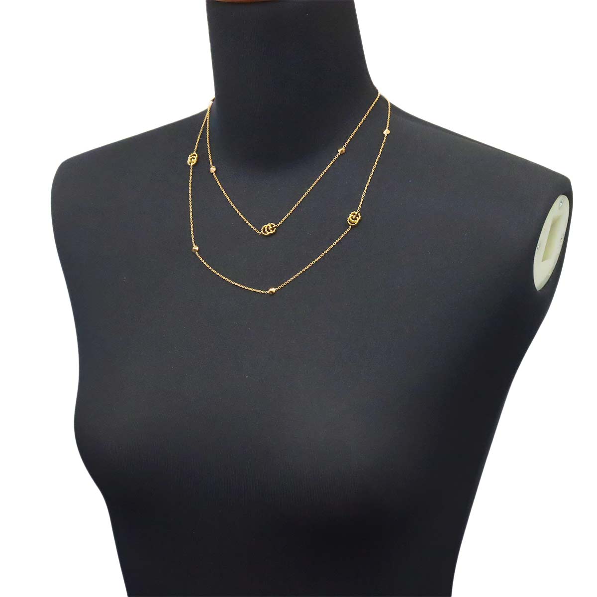 GG running Blue Topaz Long Necklace 18K Yellow Gold 750