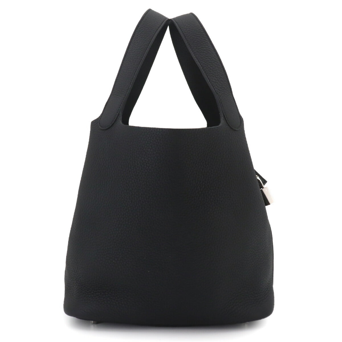 Picotin Lock MM Hand Bag Taurillon Clemence Black Purse