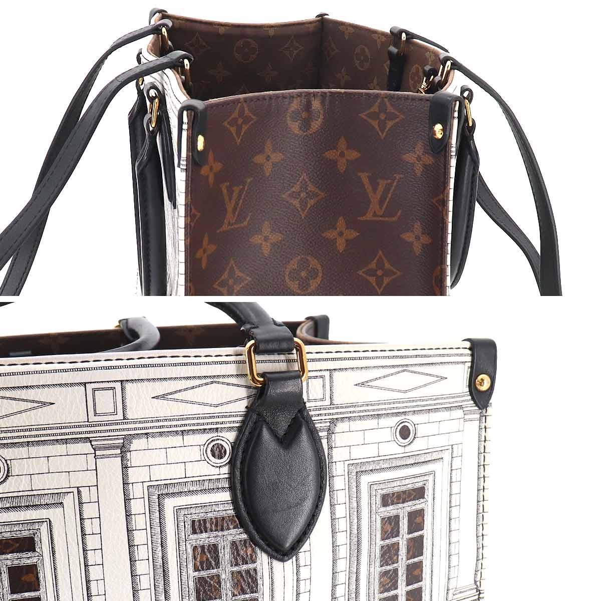 Monogram Onthego MM Tote Shoulder Bag M59264 Fornasetti