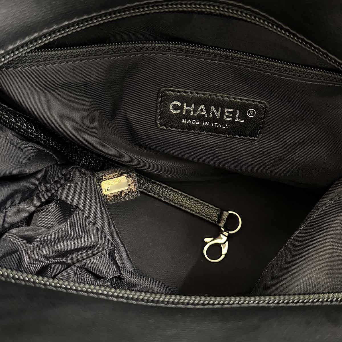 Paris Biarritz PM Tote Bag PVC Nylon Leather Black A34208 Purse