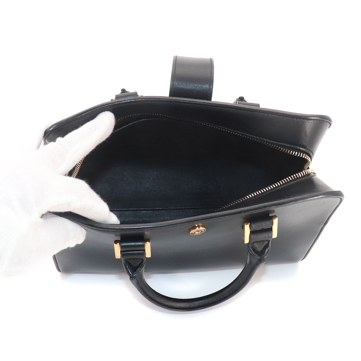Baby Cabas Hand Shoulder Bag Leather Black 568853