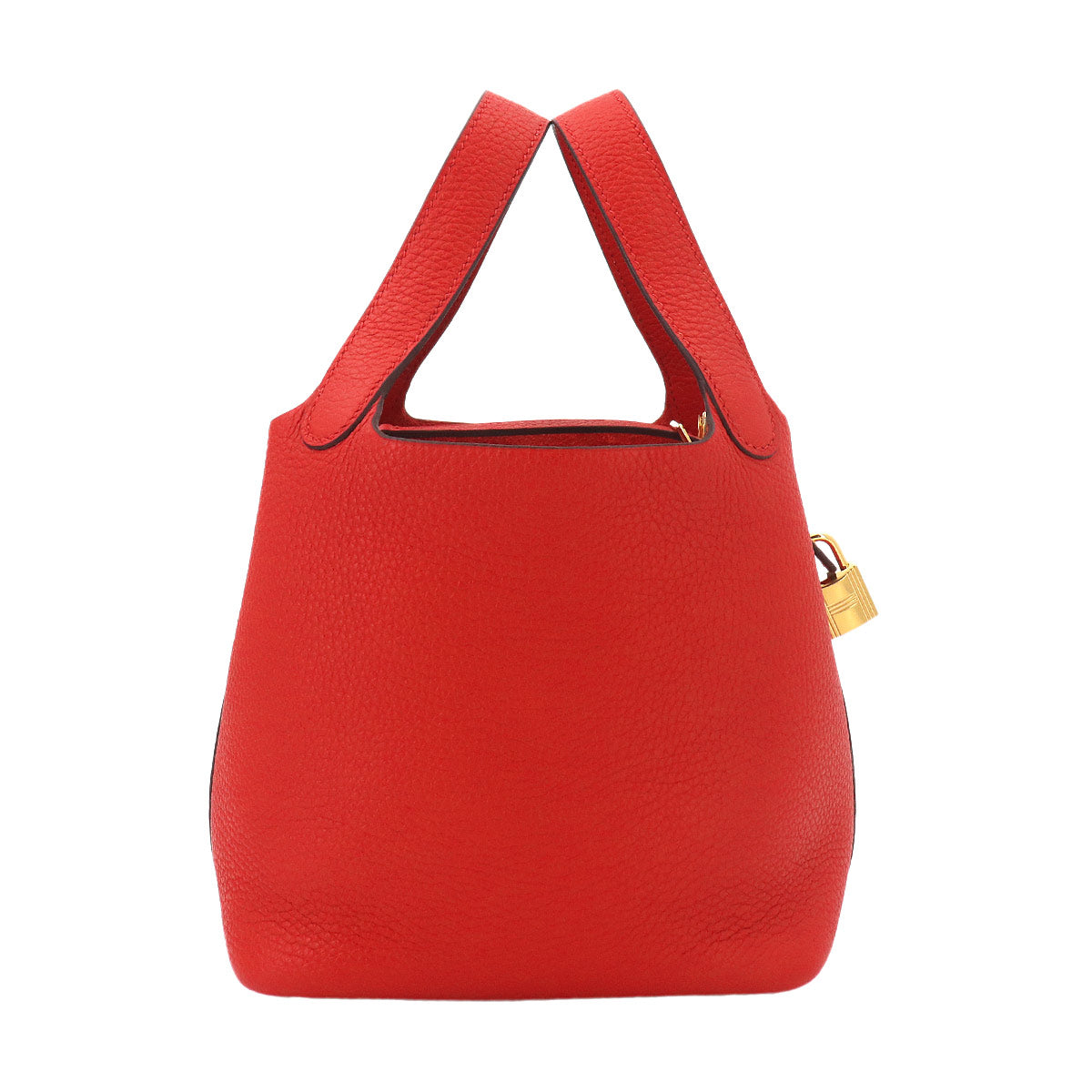 Picotin Lock PM Hand Bag Taurillon Clemence Rouge de coeur