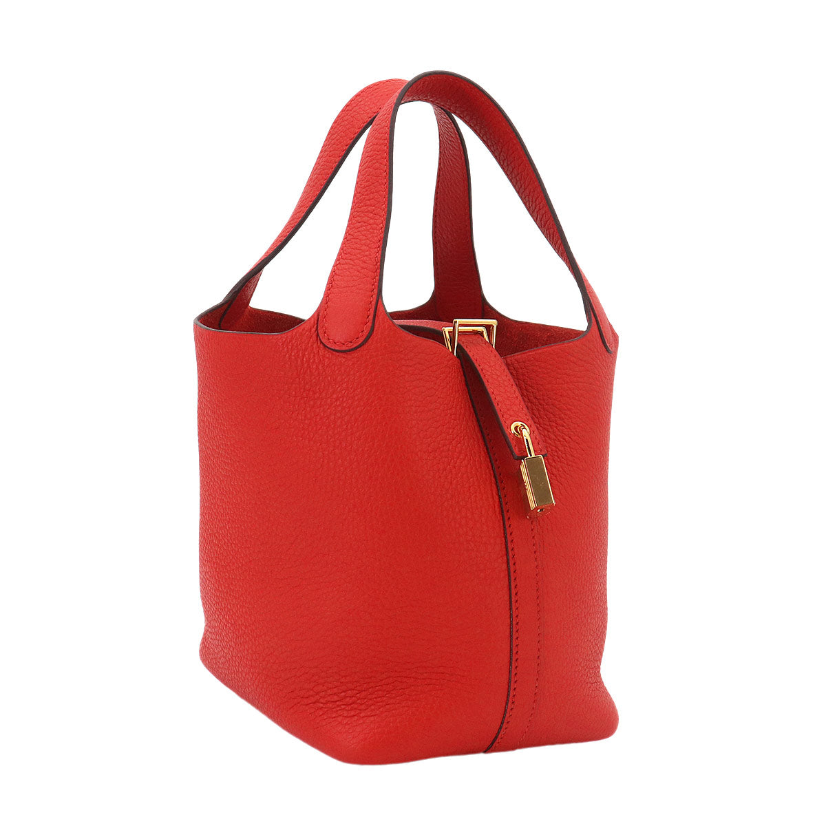 Picotin Lock PM Hand Bag Taurillon Clemence Rouge de coeur