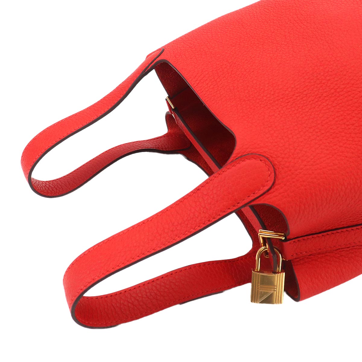 Picotin Lock PM Hand Bag Taurillon Clemence Rouge de coeur