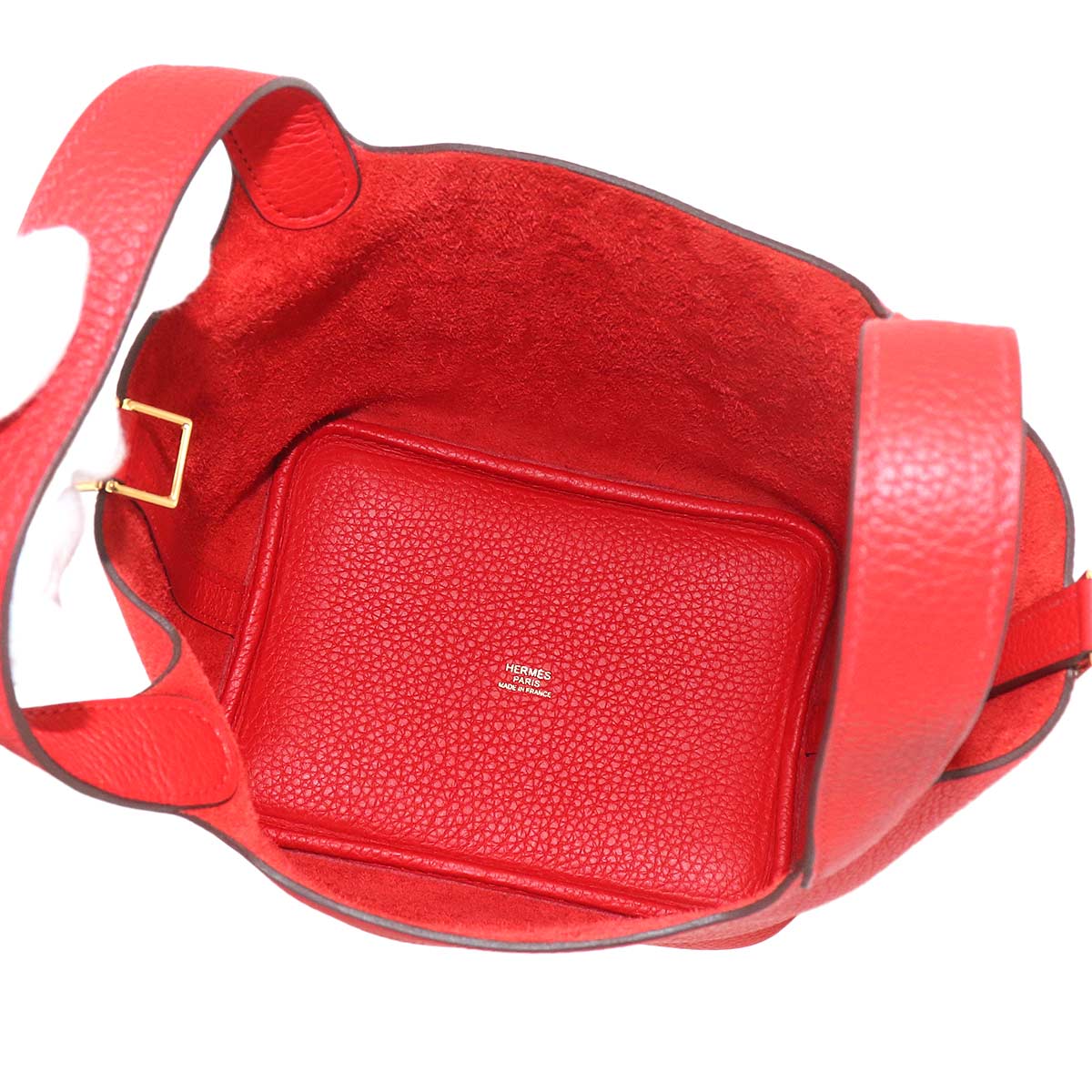 Picotin Lock PM Hand Bag Taurillon Clemence Rouge de coeur