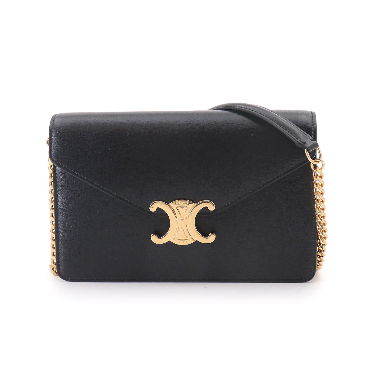 Margo Triomphe Chain Long Wallet Leather Black 10L033DPV