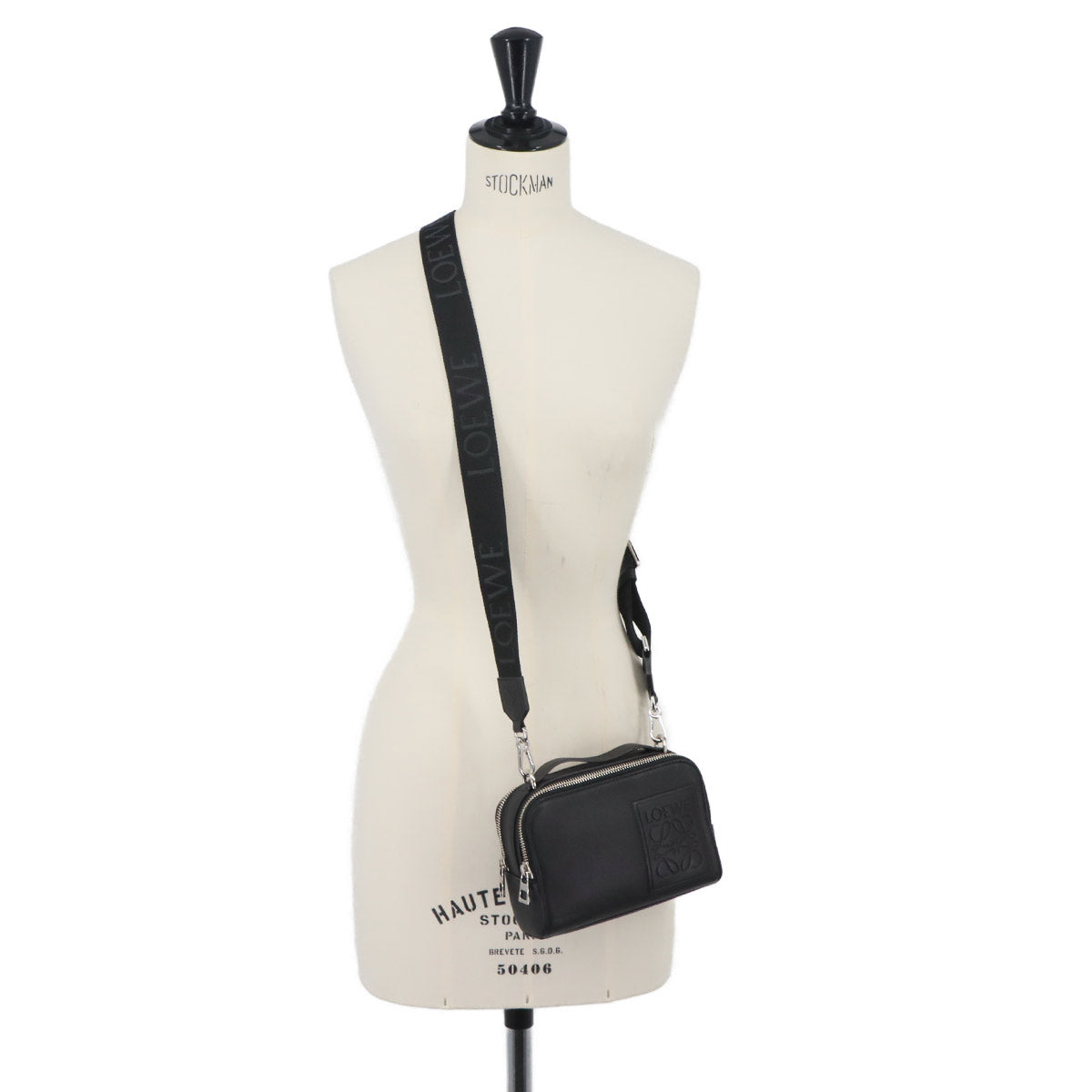Mini crossbody camera Bag Hand Shoulder Bag Leather Black Anagram