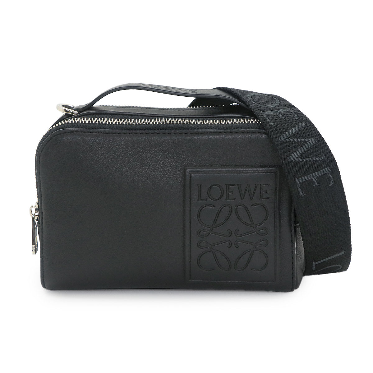 Mini crossbody camera Bag Hand Shoulder Bag Leather Black Anagram