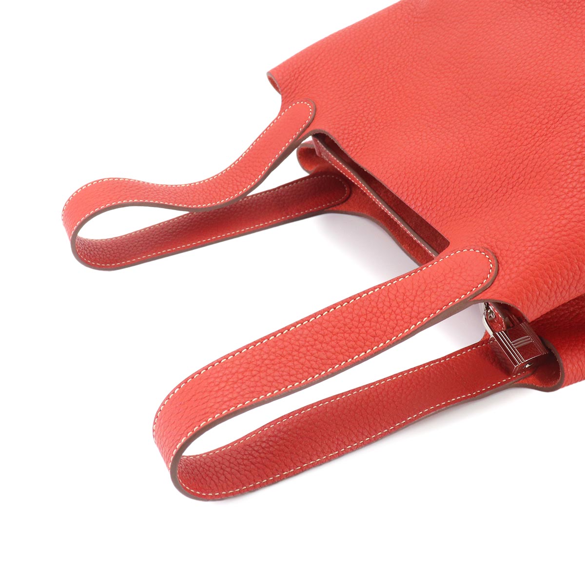 Picotin Lock MM Hand Bag Taurillon Clemence Sanguine