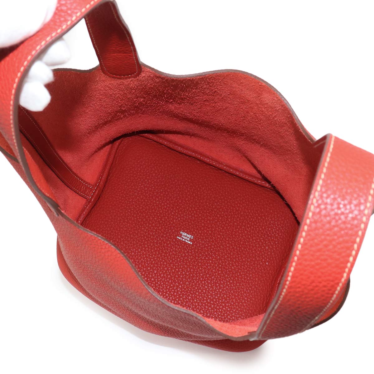 Picotin Lock MM Hand Bag Taurillon Clemence Sanguine