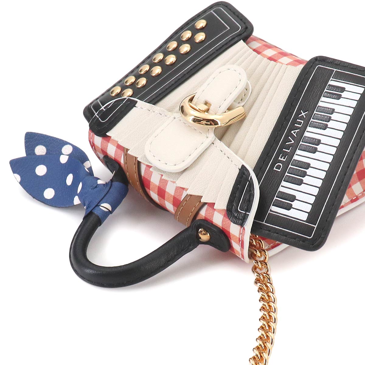 Brillant Bag Charm European Accordion Leather Multicolor