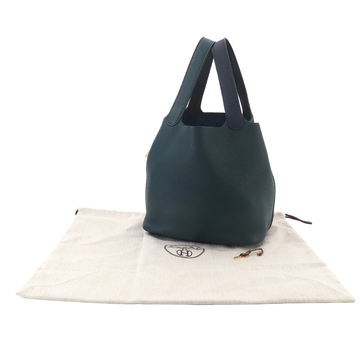 Picotin Lock Casaque MM Hand Bag Taurillon Clemence Vert cypres