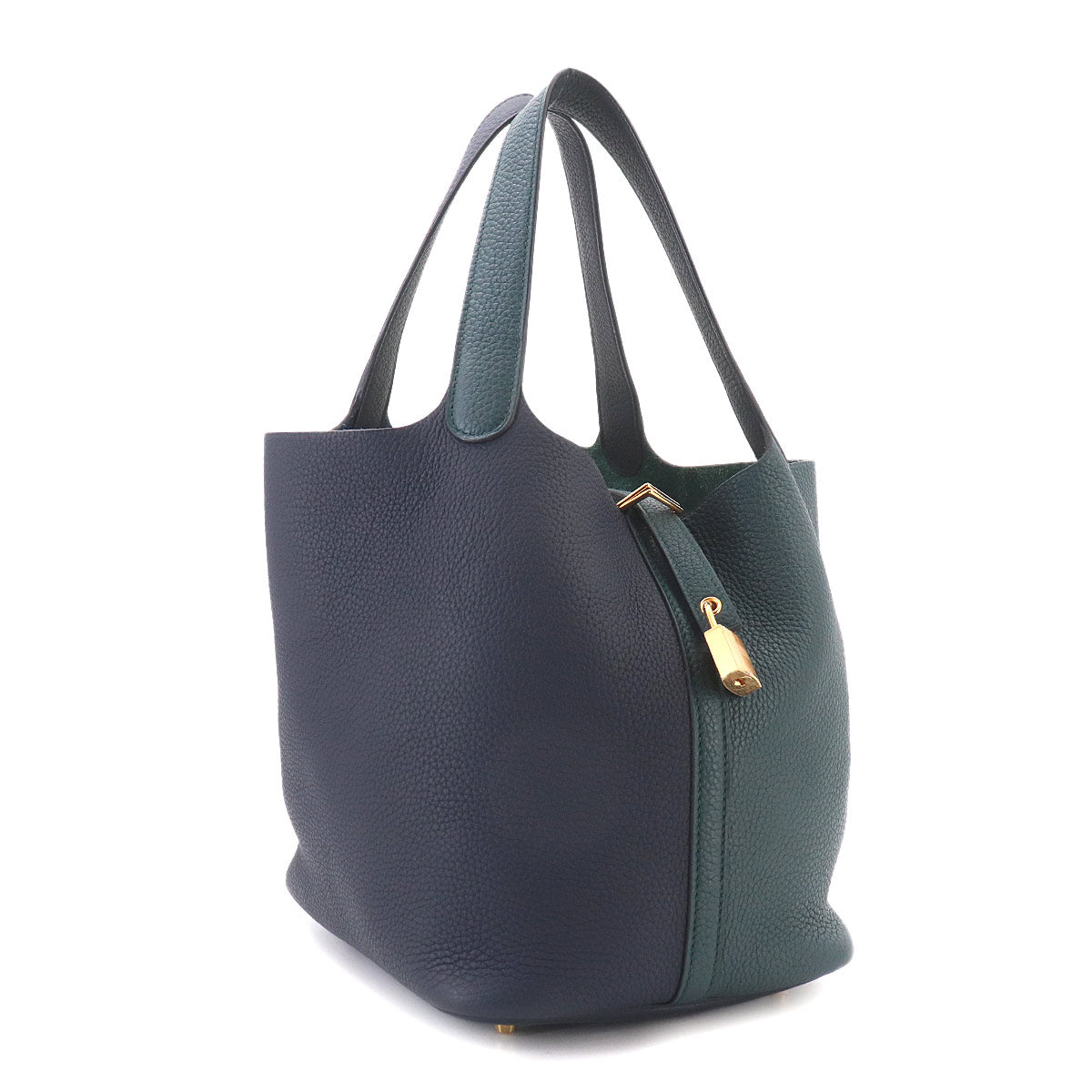 Picotin Lock Casaque MM Hand Bag Taurillon Clemence Vert cypres