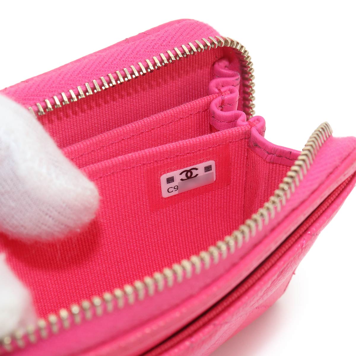 Matelasse Classic Zipped Coin Purse Leather Pink AP0216