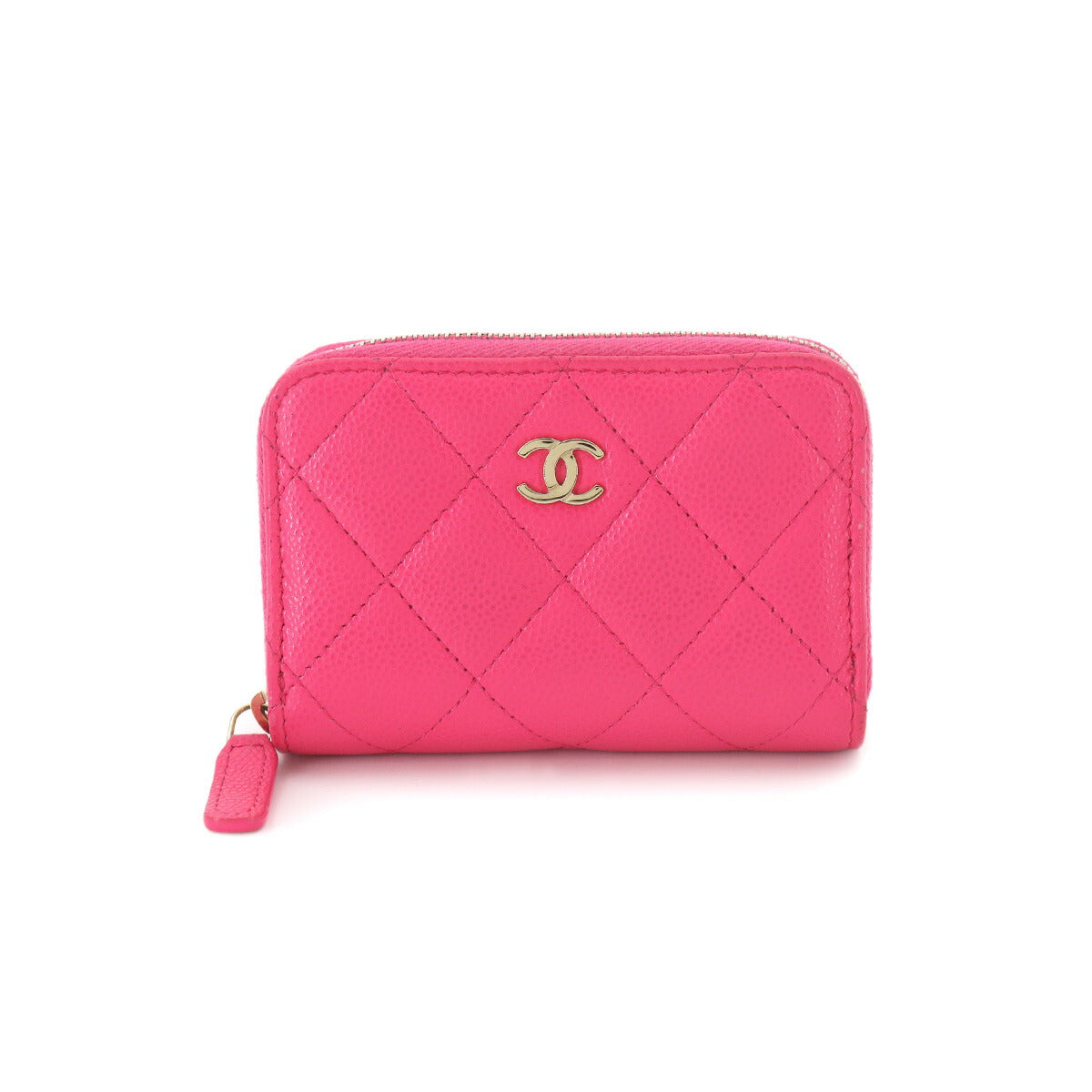 Matelasse Classic Zipped Coin Purse Leather Pink AP0216