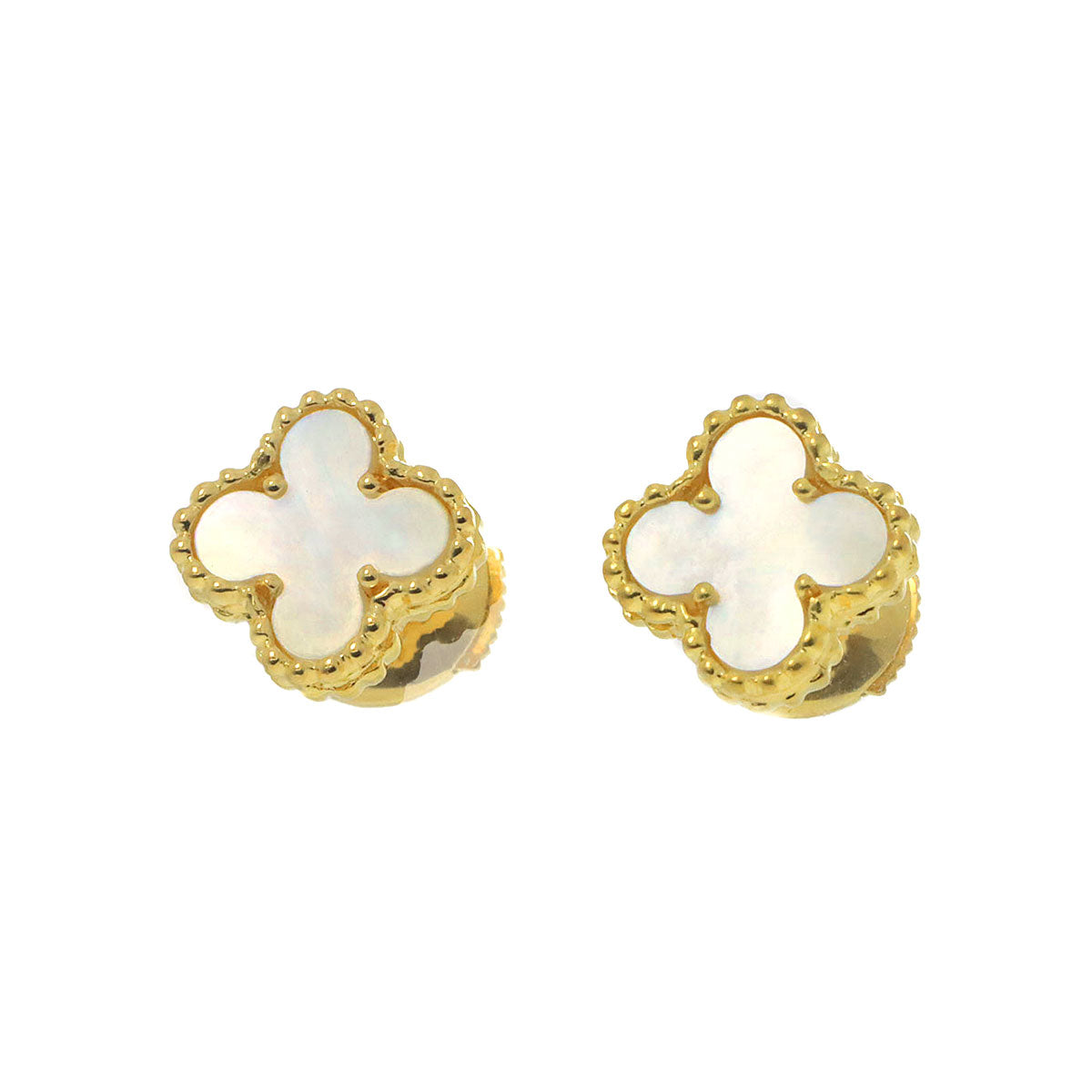 Sweet Alhambra MOP Earrings Pierced 18K YG 750