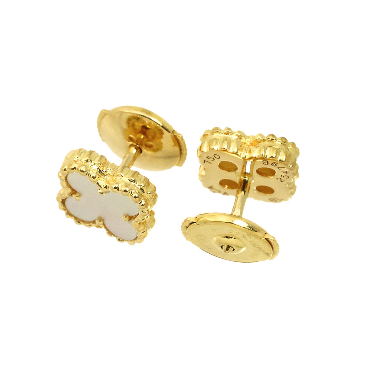 Sweet Alhambra MOP Earrings Pierced 18K YG 750