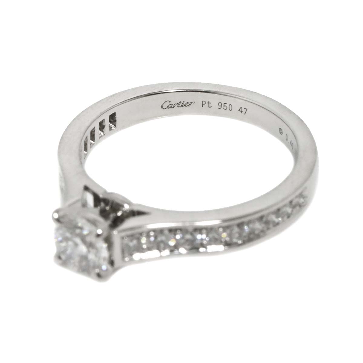 Diamond 0.40ct G/VVS2/3EX Ring Platinum Size47 4(US)