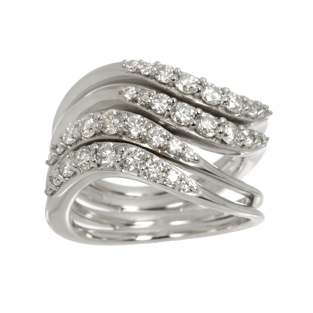 Diamond 1.23ct Ring 18K WG 750 Size7.25(US)