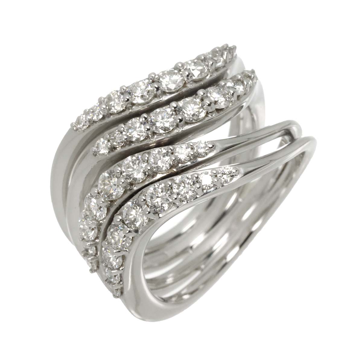 Diamond 1.23ct Ring 18K WG 750 Size7.25(US)