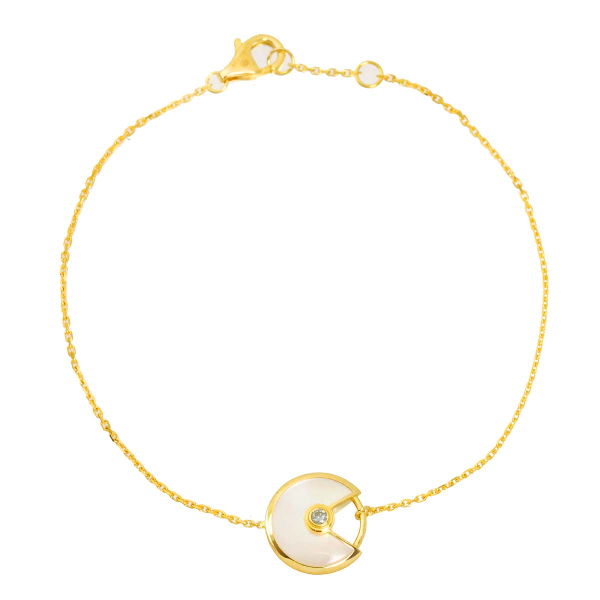 Amulette MOP Diamond Bracelet XS 18K Yellow Gold 750