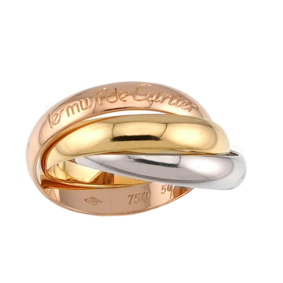 Trinity MM Ring 18K YG WG PG 750 Size50 5.25(US)