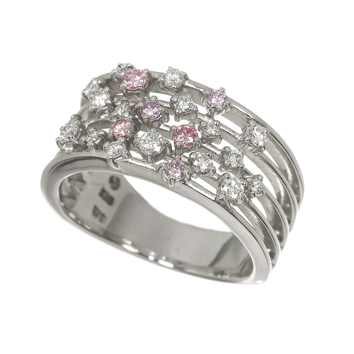 Pink Diamond 0.51ct Ring 18K White Gold 750 Size7.25-7.5(US)