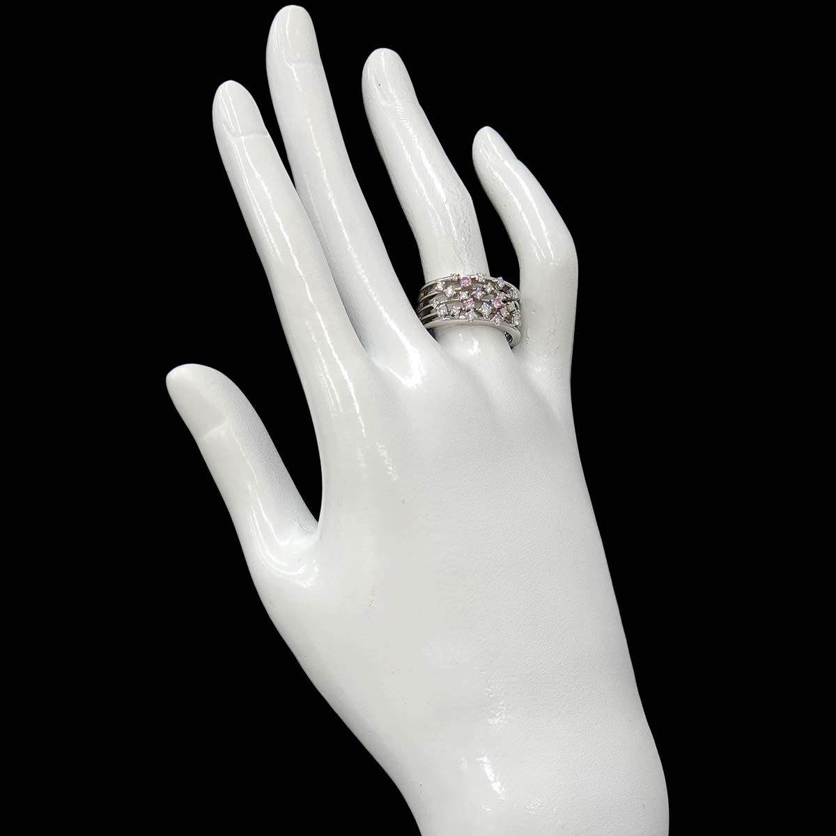 Pink Diamond 0.51ct Ring 18K White Gold 750 Size7.25-7.5(US)