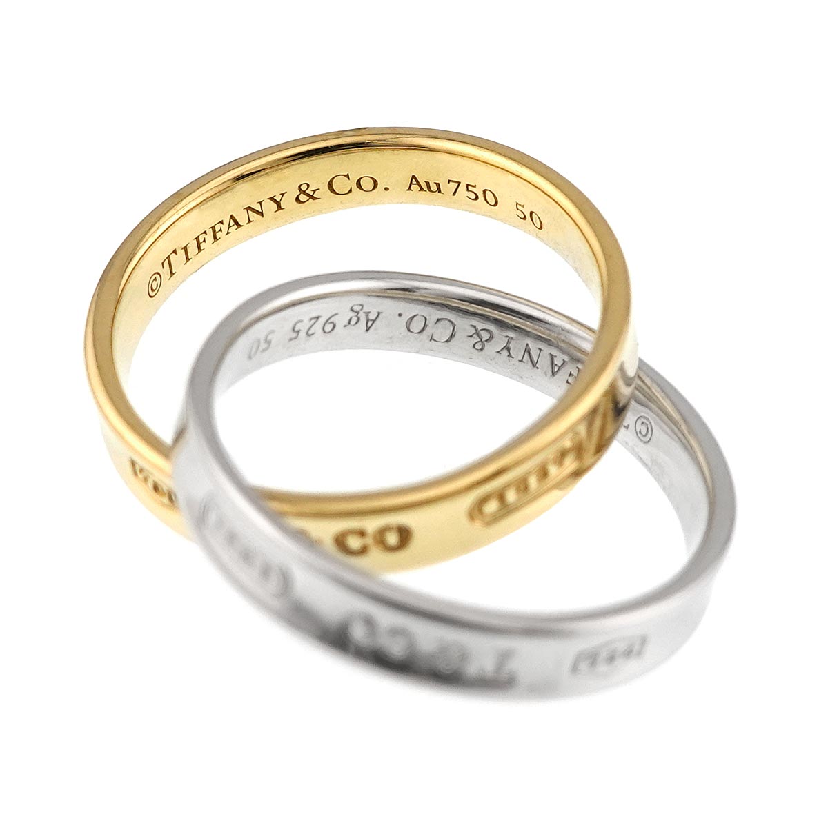 1837 Interlocking Ring 18K YG 750 SV 925 size5.25(US)