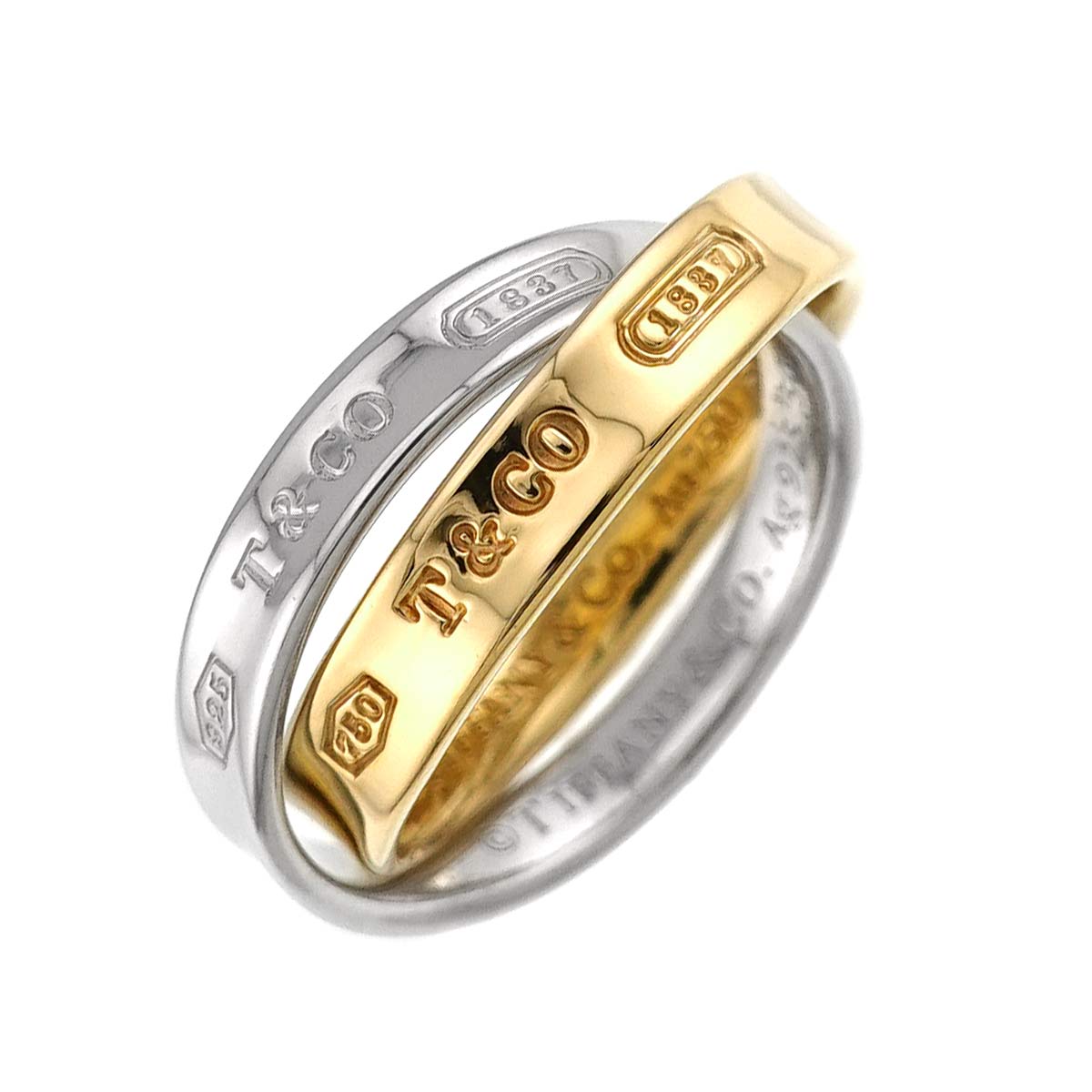 1837 Interlocking Ring 18K YG 750 SV 925 size5.25(US)