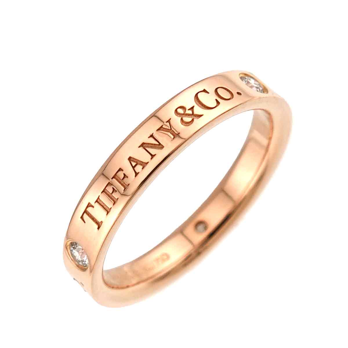 Diamond Ring 18K Pink Gold 750 size4.75-5(US)