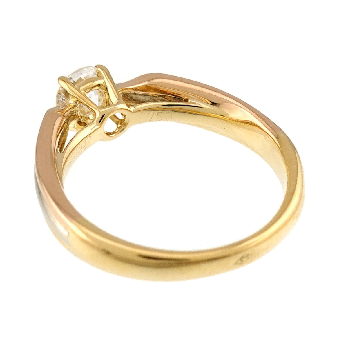Trinity Solitaire Diamond 0.34ct Ring 18K 750 Size47 4-4.5(US)