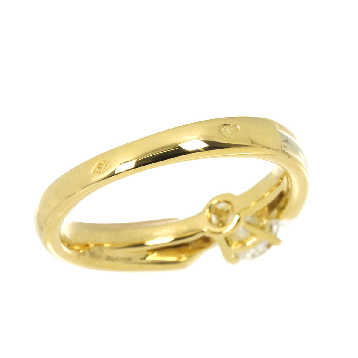 Trinity Solitaire Diamond 0.34ct Ring 18K 750 Size47 4-4.5(US)