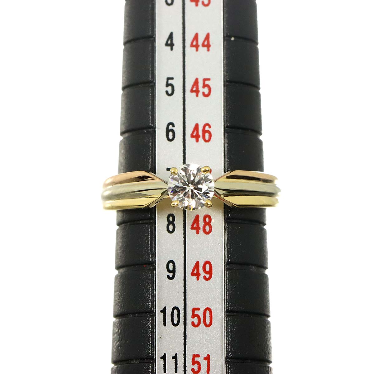 Trinity Solitaire Diamond 0.34ct Ring 18K 750 Size47 4-4.5(US)