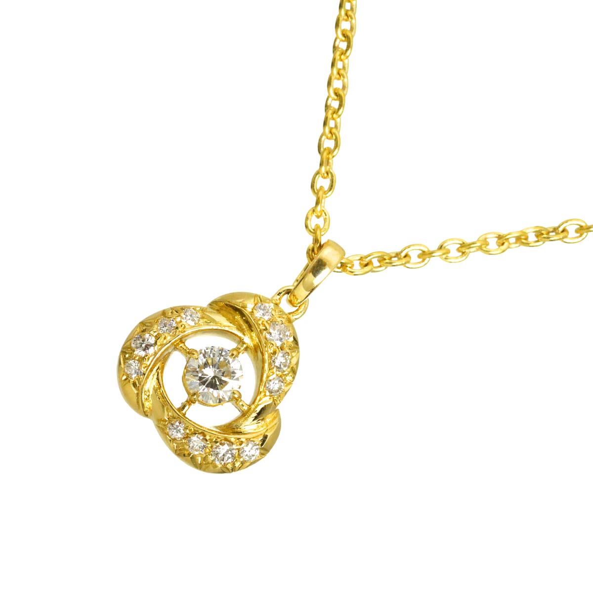 Diamond Necklace 18K Yellow Gold 750