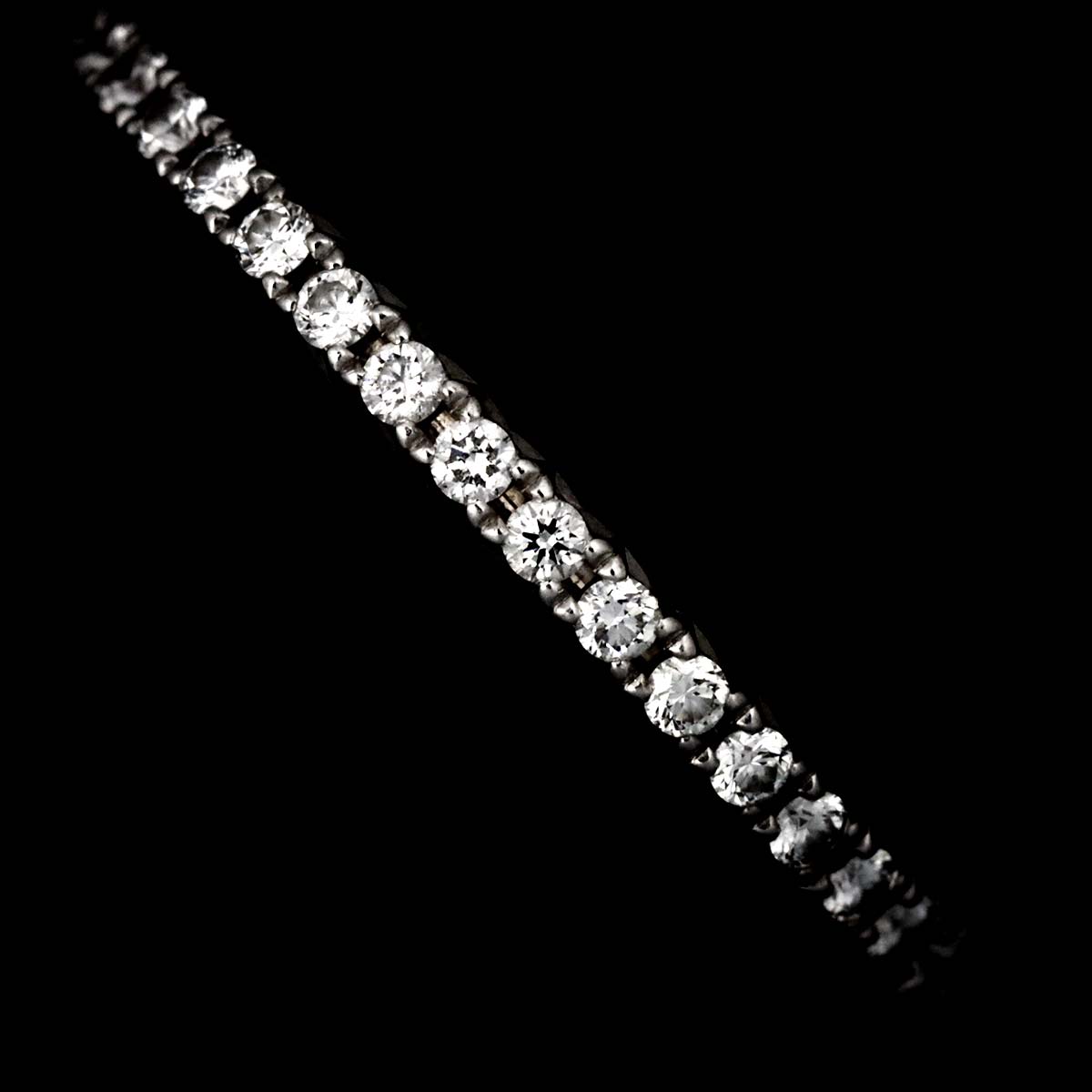 Full Eternity Diamond Ring 18K WG 750 Size4.5(US)