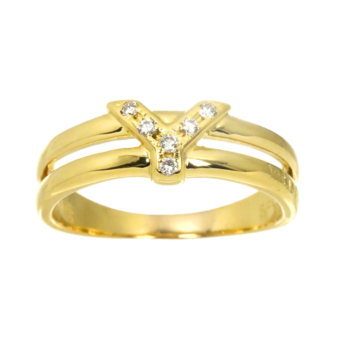 Diamond 0.03ct Initial Y Ring 18K YG 750 size7.75-8(US)