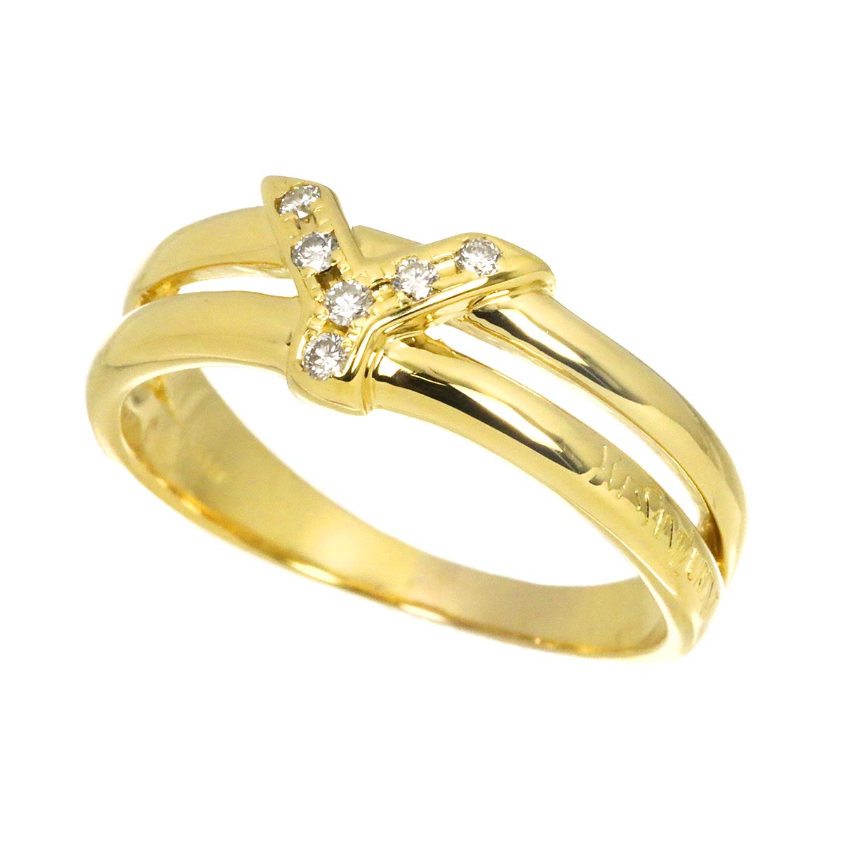 Diamond 0.03ct Initial Y Ring 18K YG 750 size7.75-8(US)