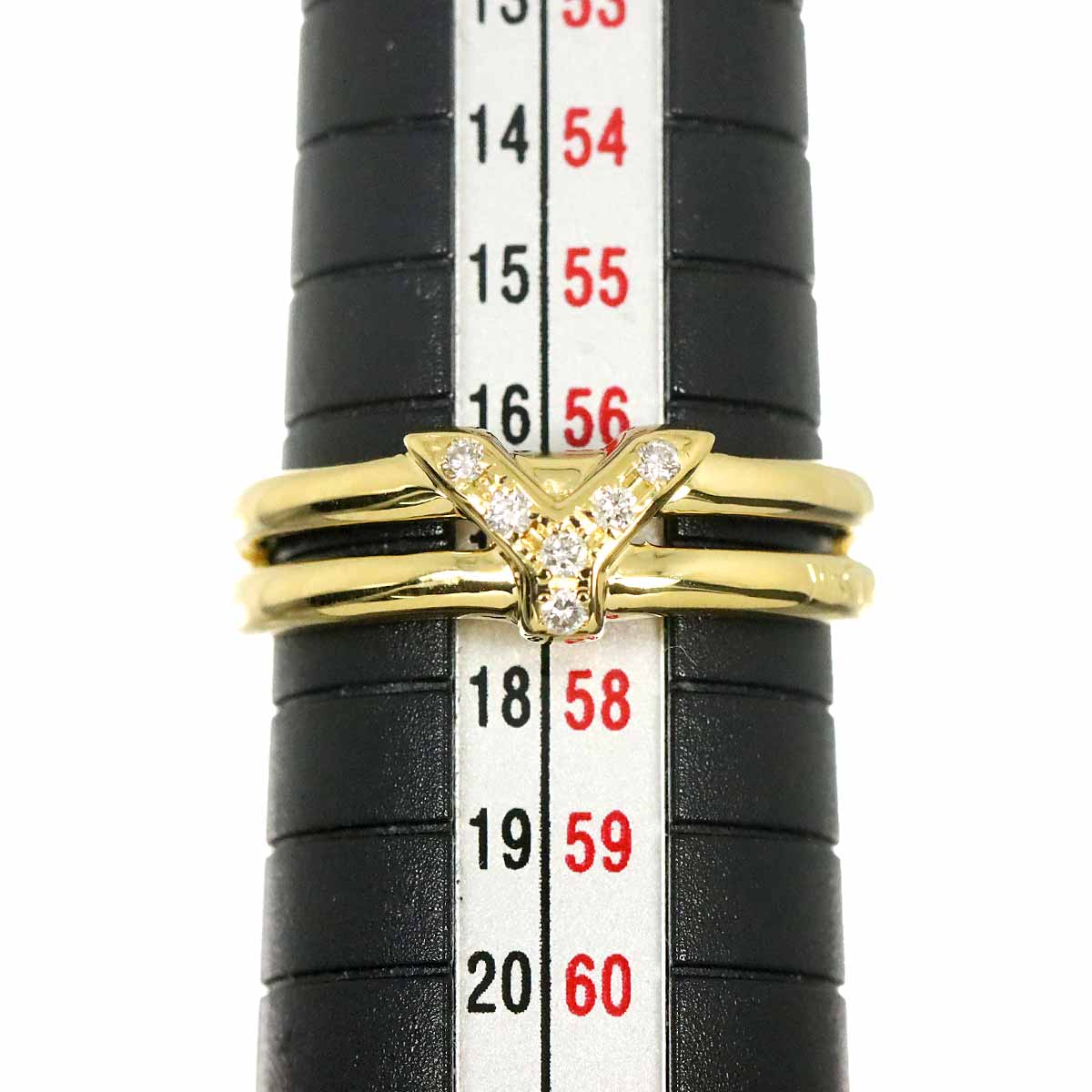 Diamond 0.03ct Initial Y Ring 18K YG 750 size7.75-8(US)