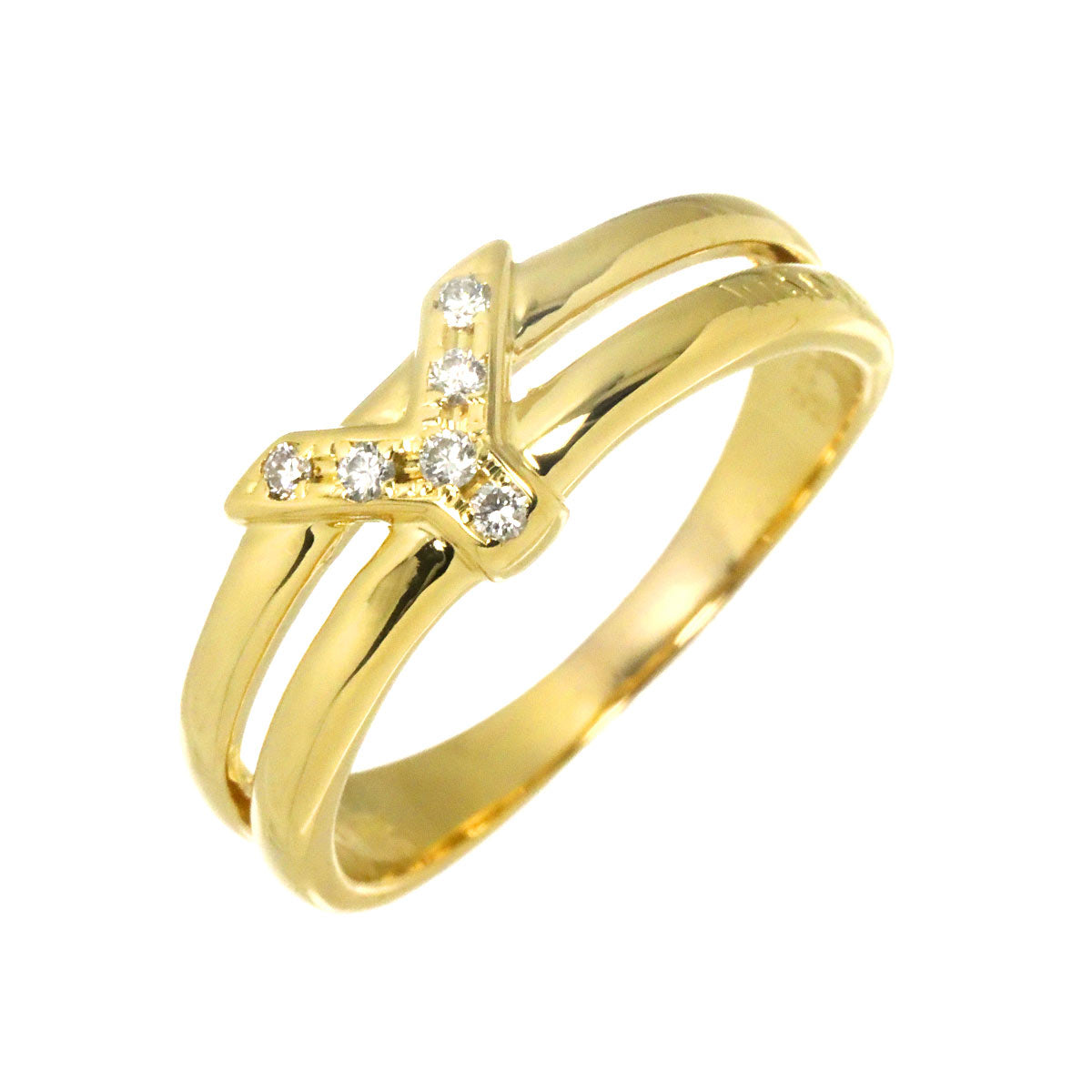 Diamond 0.03ct Initial Y Ring 18K YG 750 size7.75-8(US)