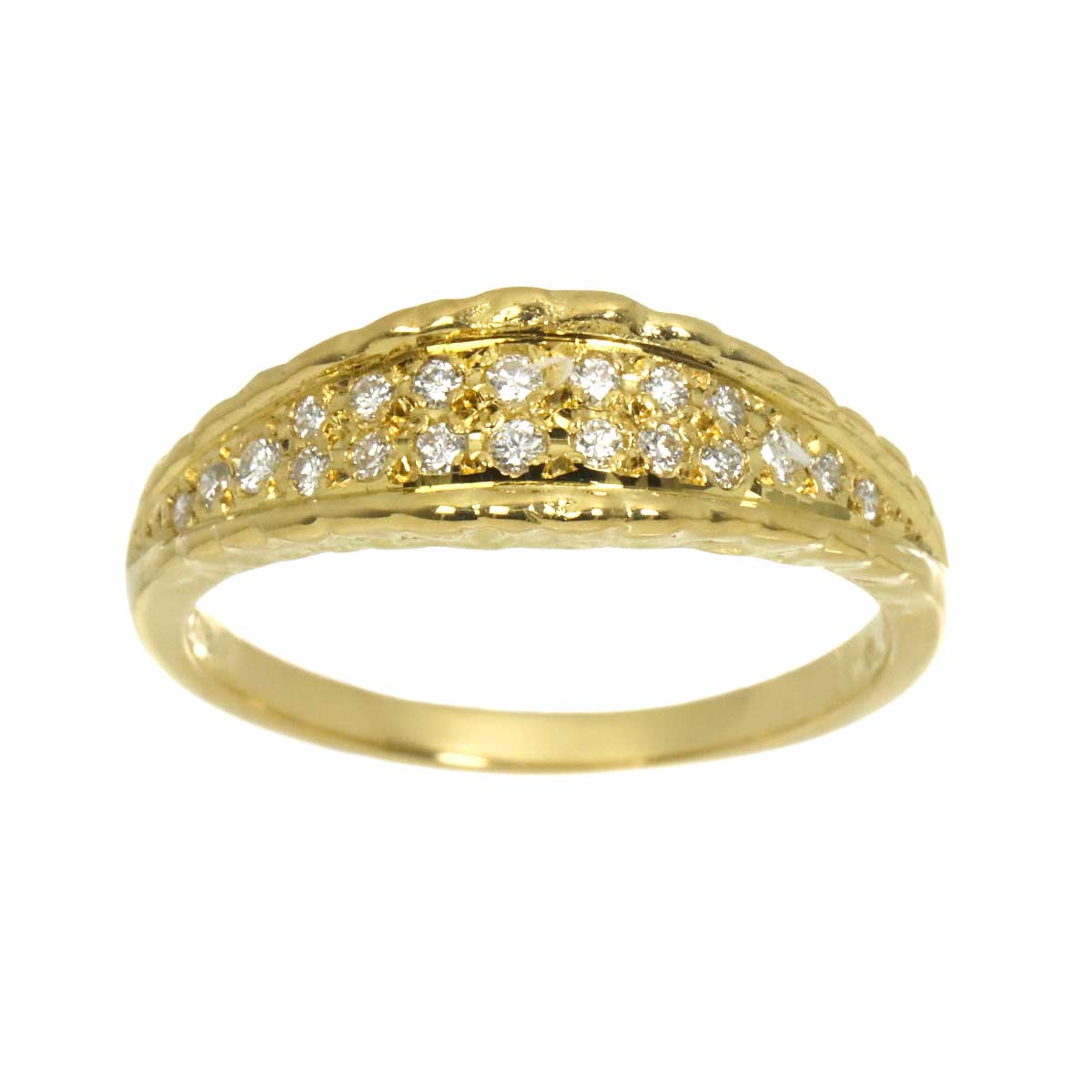 Diamond 0.21ct Ring 18K YG 750 Size6.75(US)