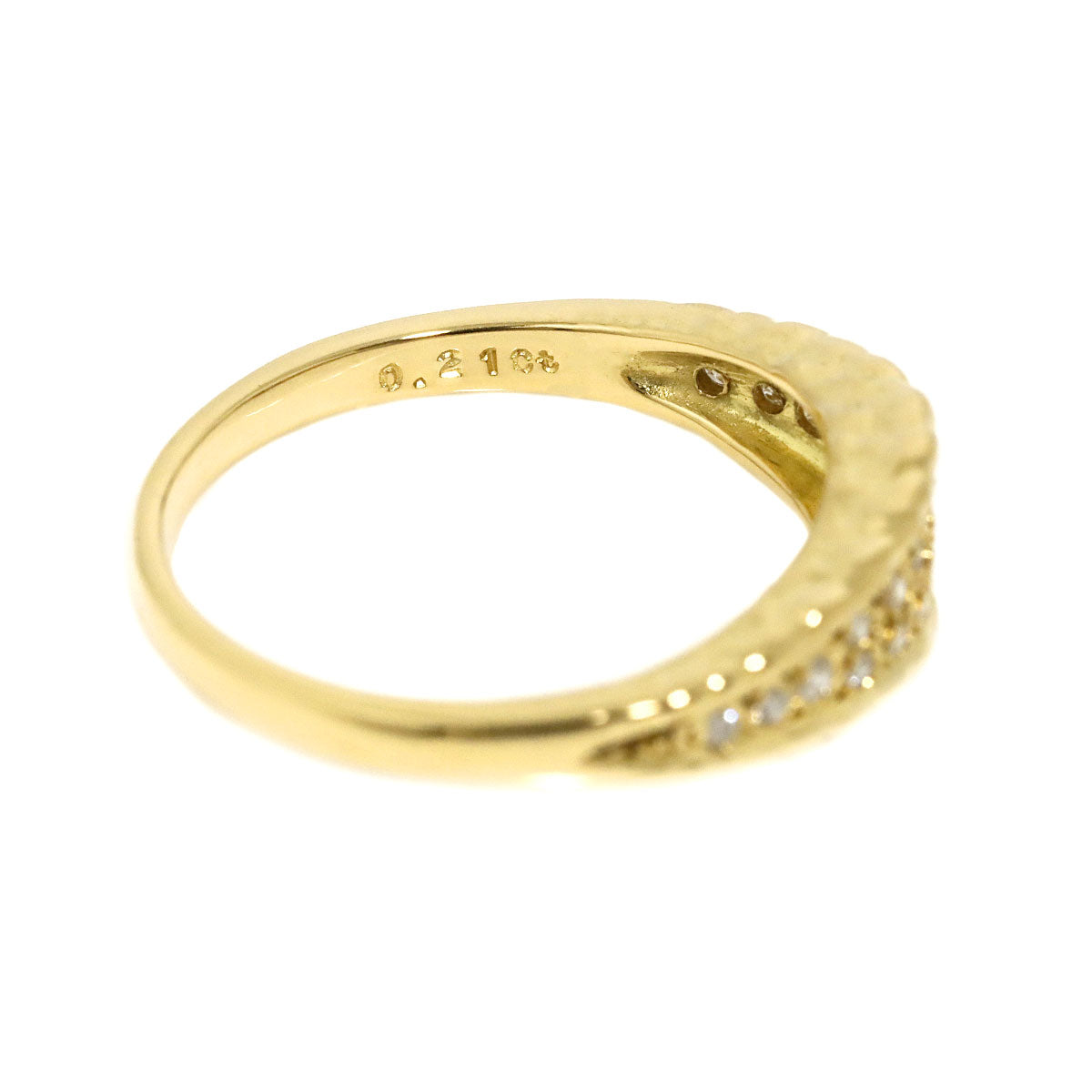 Diamond 0.21ct Ring 18K YG 750 Size6.75(US)
