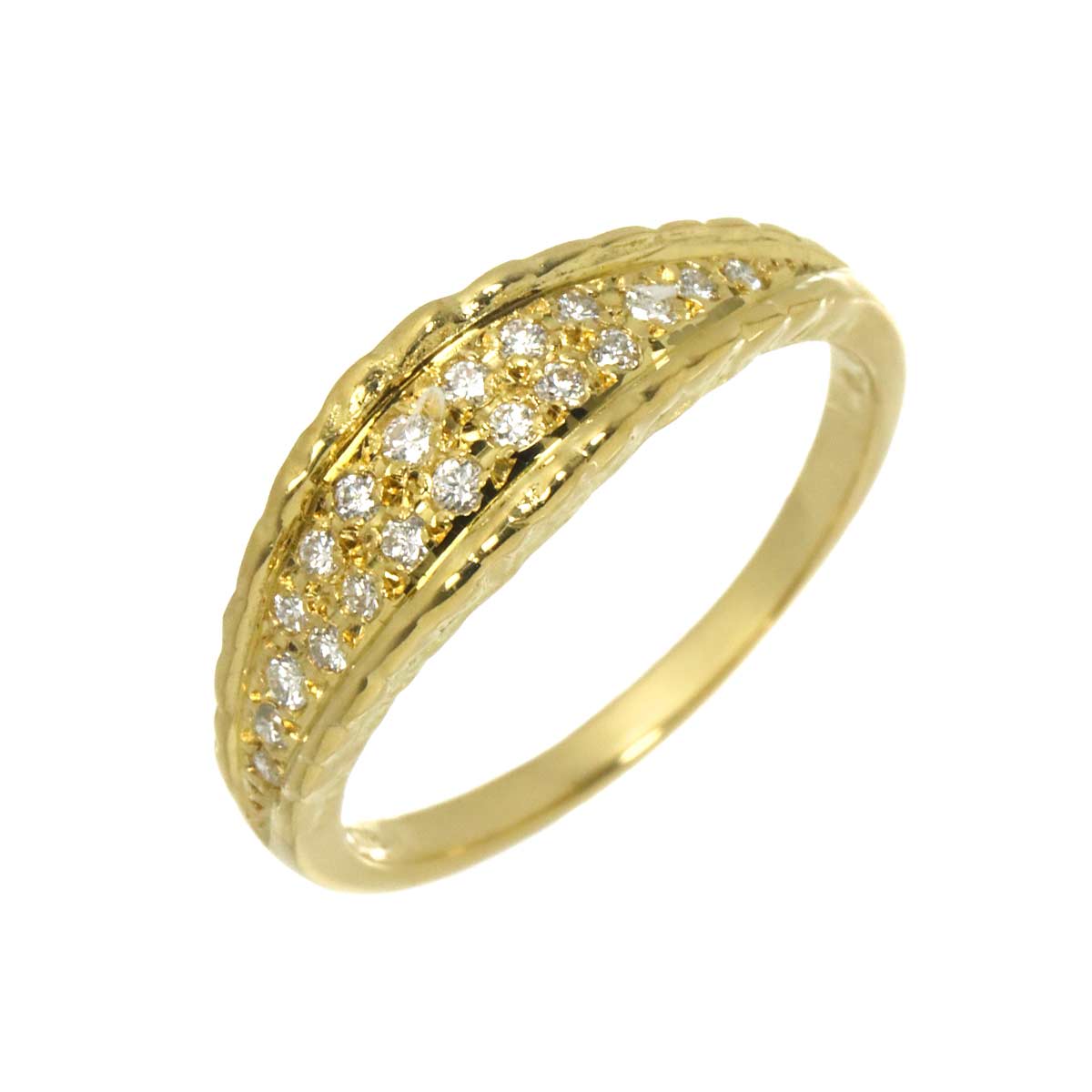 Diamond 0.21ct Ring 18K YG 750 Size6.75(US)