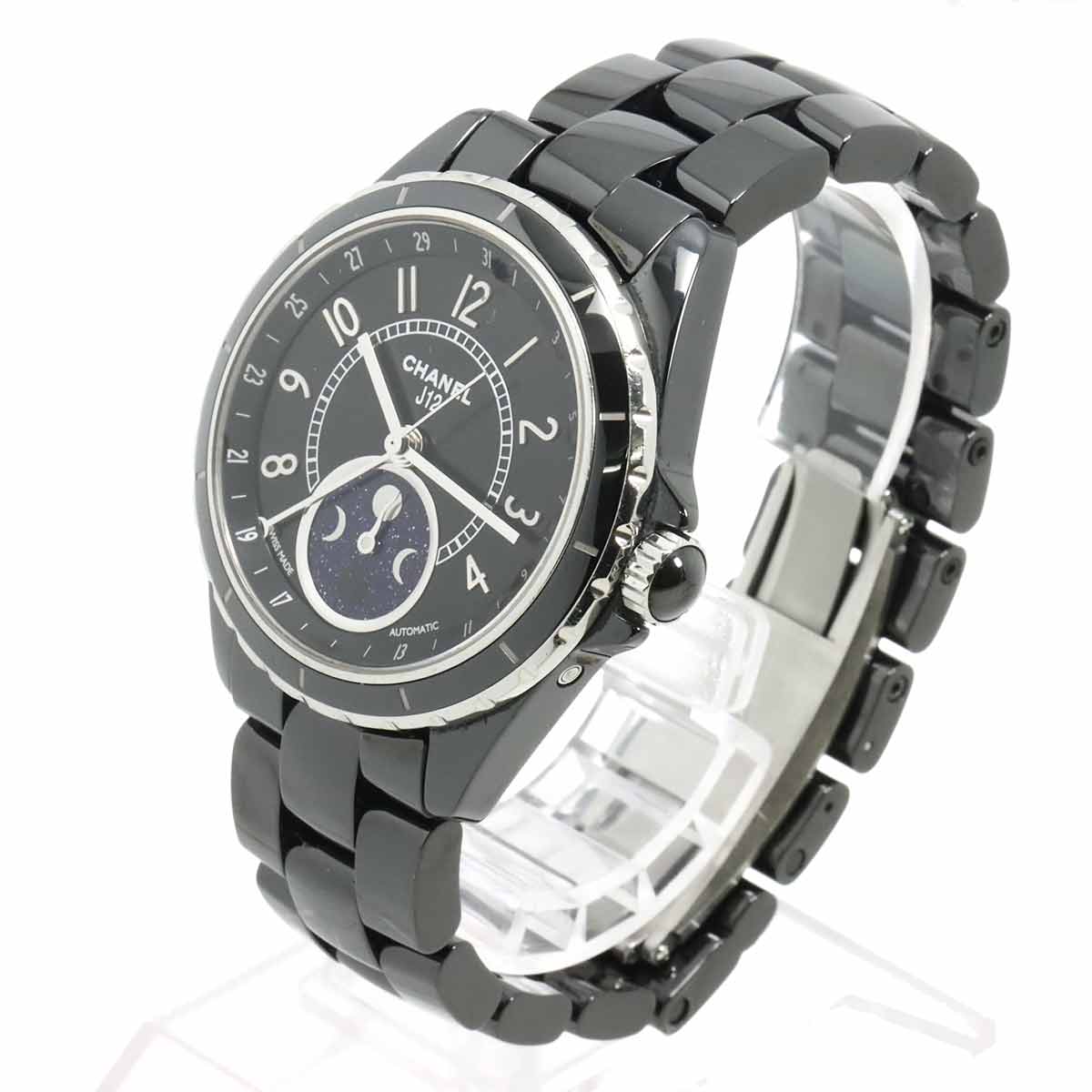 J12 Phase De Lune H3406 Moon phase Automatic Black Dial Mens