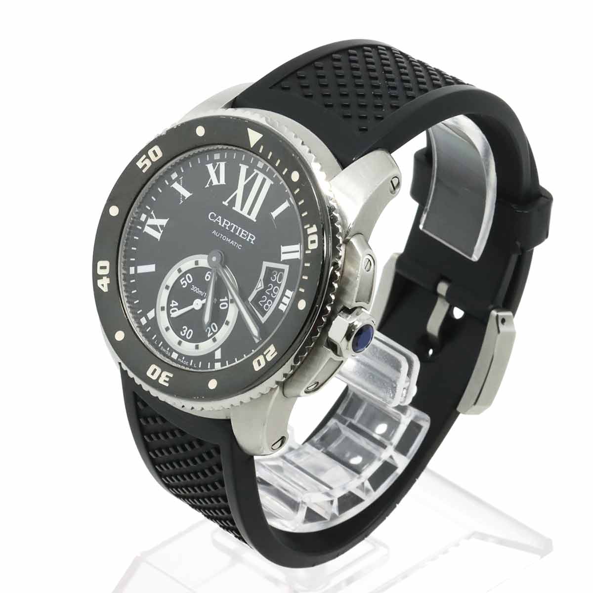 Calibre de Cartier Diver W7100056 Date Black Dial Mens Watch