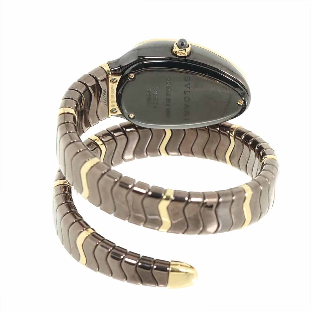 Serpenti SPC35BG Quartz K18PG Ceramic Ladies Watch
