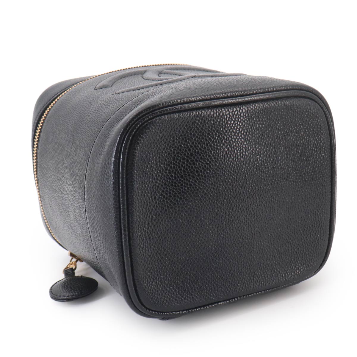 Vanity Hand Bag Leather Black A01998 Coco Logos Vintage Purse