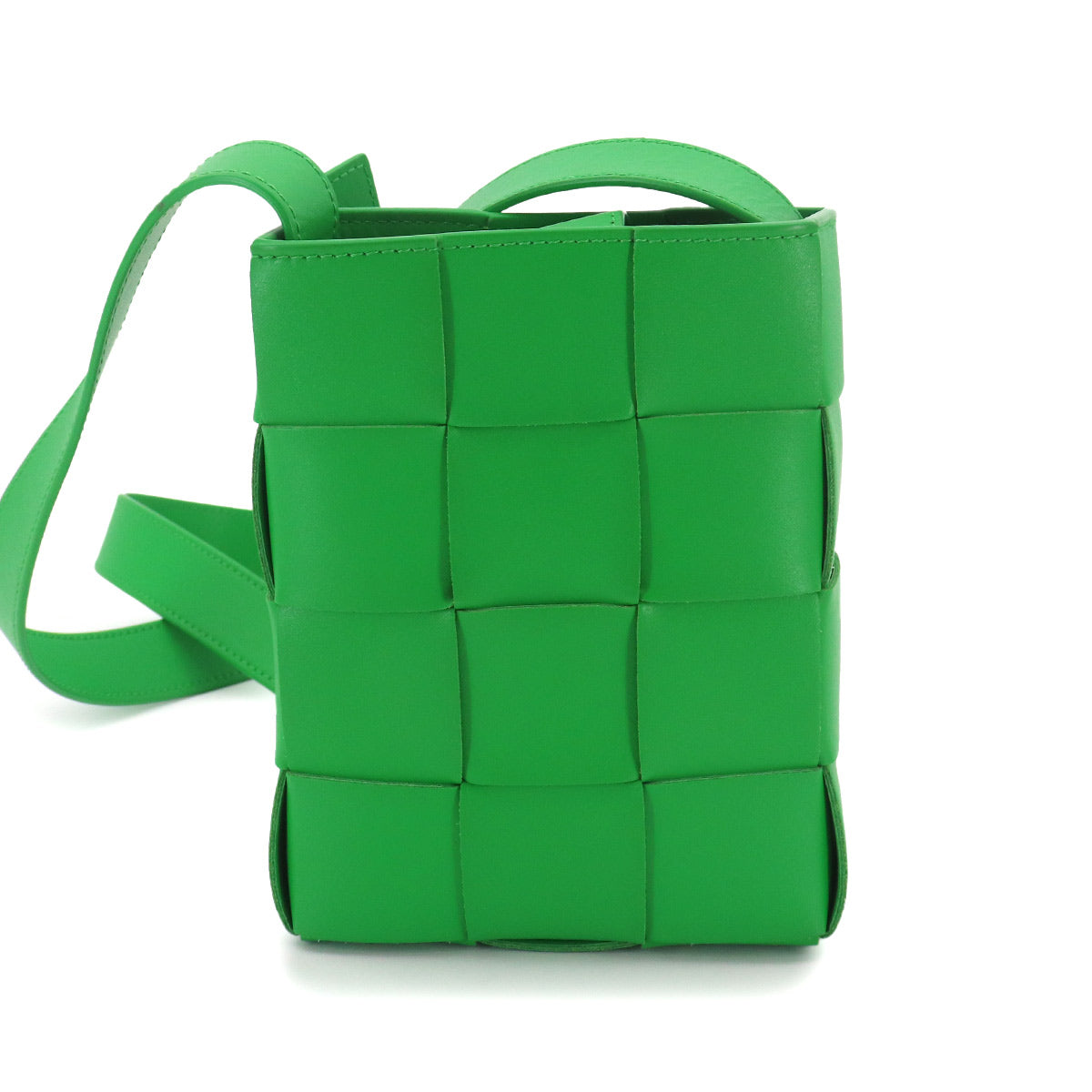 Intrecciato Mini Cassette Shoulder Bag Green 729298