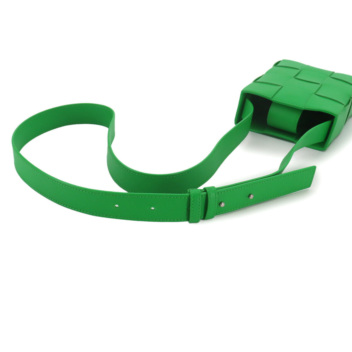 Intrecciato Mini Cassette Shoulder Bag Green 729298