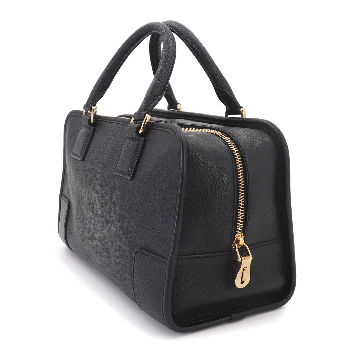 Amazona 28 Hand Bag Leather Black Anagram Purse